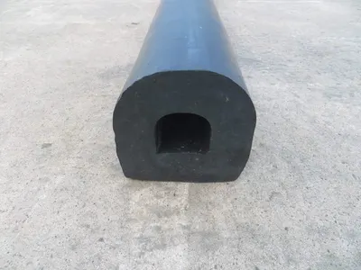 Large D-Section Extruded Rubber Bumper - 2000 x 150 x 150 mm