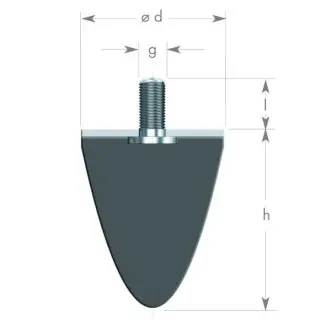 Rubber-Metal Buffer parabolic, Type KP