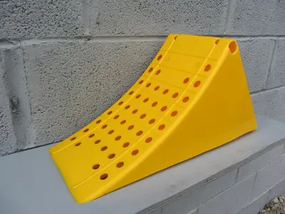 Large Yellow Plastic HGV Wheel Chock - 460 x 200 x 220 mm