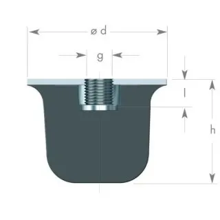 Rubber-Metal Buffer Type KE, convex