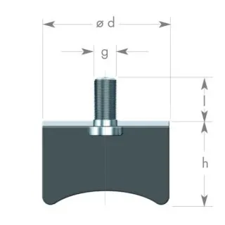 Rubber-Metal Buffer Type DS, suction buffer